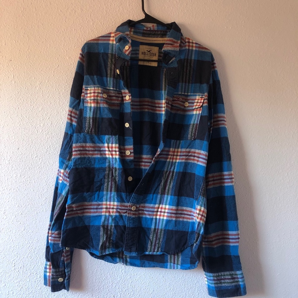 Hollister Blue Plaid Flannel